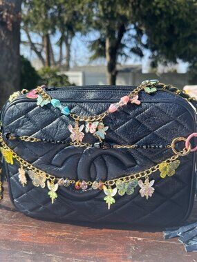 Iridescent Flower Bag Charm